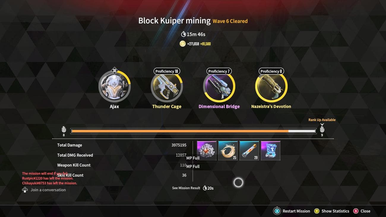 Η τελική οθόνη από την ειδική λειτουργία Block Mining στο The First Descendant