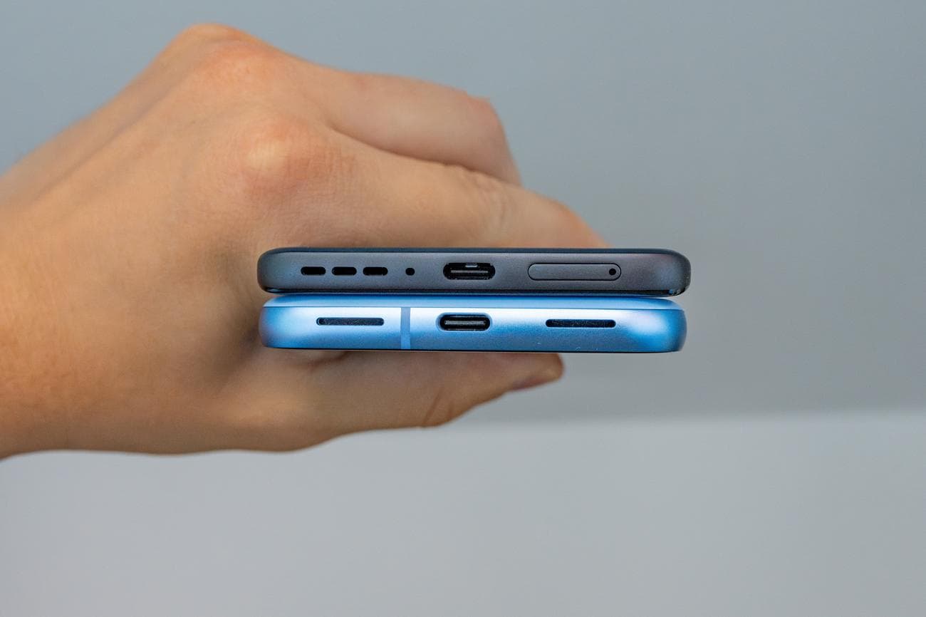Both phones use USB-C for charging, but the Edge has much faster charging speeds (Image by PhoneArena) - Motorola Edge (2024) vs Google Pixel 8a: It's hard to beat the Android king
