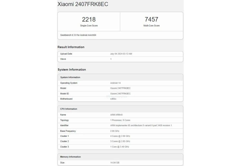 Redmi k70 ultra, Redmi K70 Ultra: Περνάει από το Geekbench και αποκαλύπτει chipset Dimensity 9300+