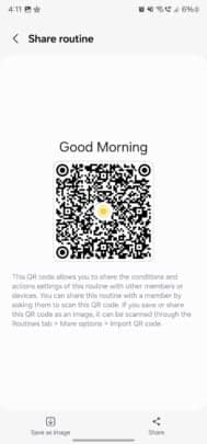 Samsung SmartThings Ενημέρωση Ιουλίου 2024 Κοινόχρηστες ρουτίνες QR Code