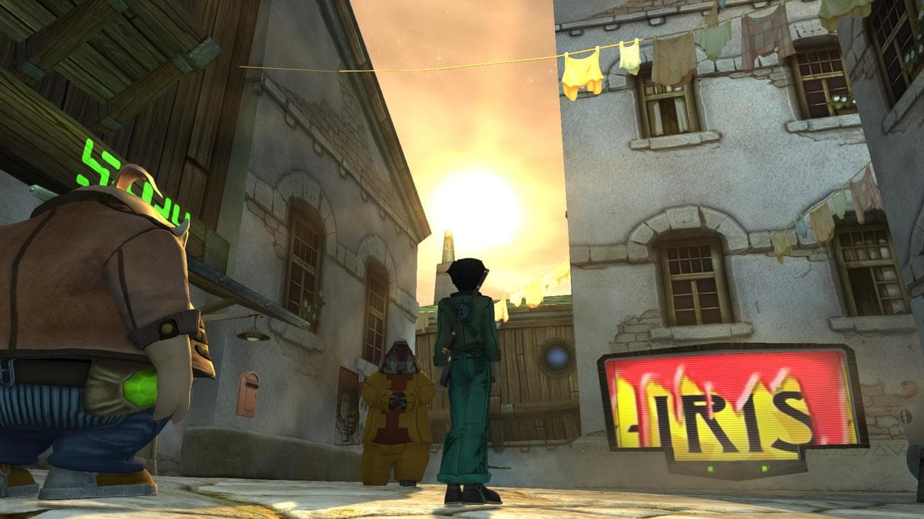 Jade που στέκεται στους δρόμους της πόλης στο Beyond Good and Evil.