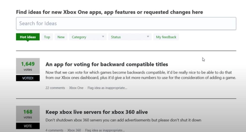 Xbox UserVoice