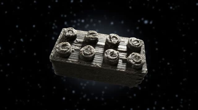 Εικόνα ενός τούβλου lego φτιαγμένο με φεγγαρόσκονη