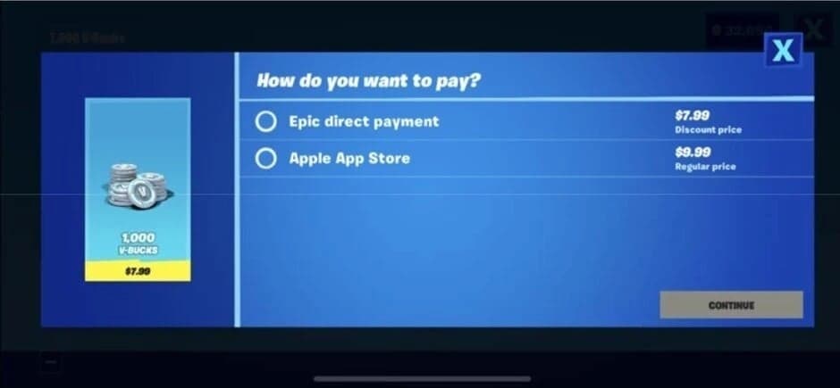 Η Apple έδιωξε το Fortnite και την Epic από το iOS επειδή προσπάθησε να παρακάμψει την πλατφόρμα πληρωμών εντός εφαρμογής της Apple - Αλλάζοντας γνώμη, η Apple εγκρίνει το Epic Game Store για την ΕΕ