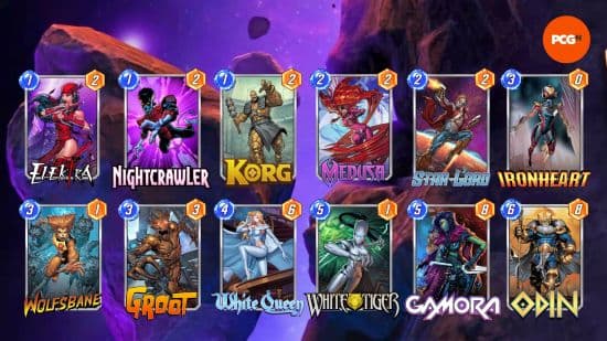 One of the best beginner's decks in Marvel Snap, including on-reveal cards like Odin, White Tiger, and Medusa.