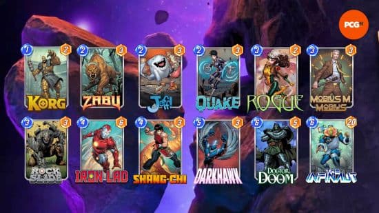 Twelve cards that make up the best Darkhawk Marvel Snap deck.