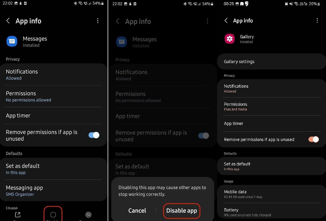 εφαρμογές Samsung διαγραφή