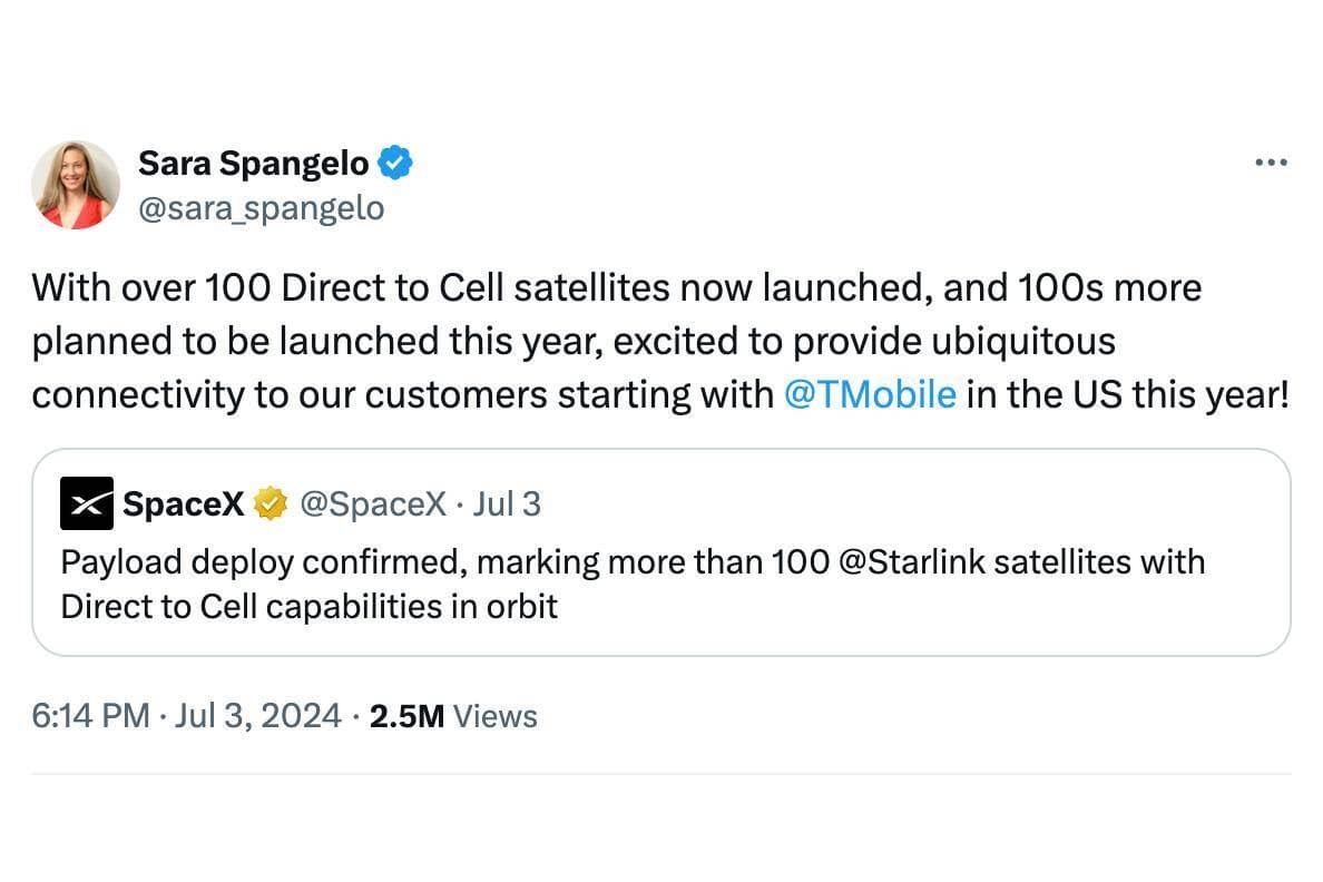 Η SpaceX εργάζεται σκληρά για να προσφέρει δορυφορική συνδεσιμότητα στους πελάτες της T-Mobile αργότερα φέτος - Οι συνδρομητές της T-Mobile έχουν έναν ακόμη λόγο να είναι χαρούμενοι στις 4 Ιουλίου, καθώς η SpaceX παρέχει συναρπαστικά νέα