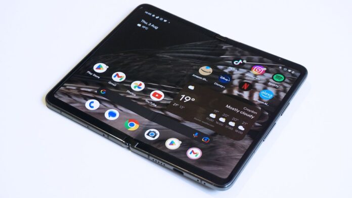 Google Pixel Fold review front angled open