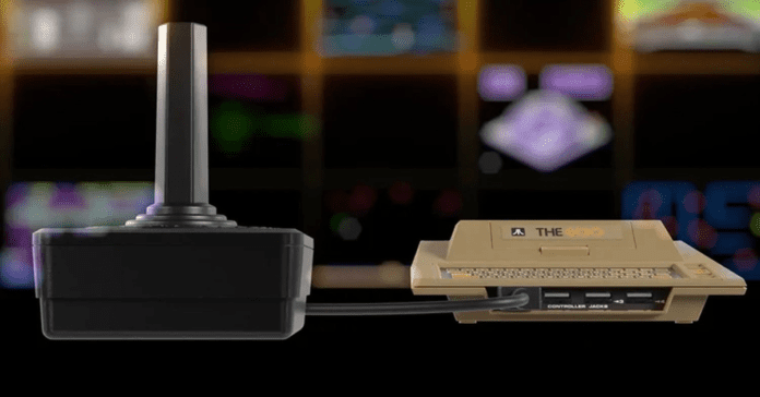 A promotional photo of the Atari 400 Mini.