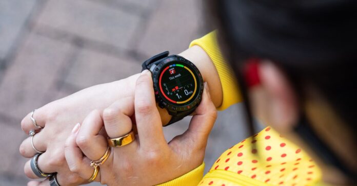 Person looking at Polar Grit X2 Pro on the wrist